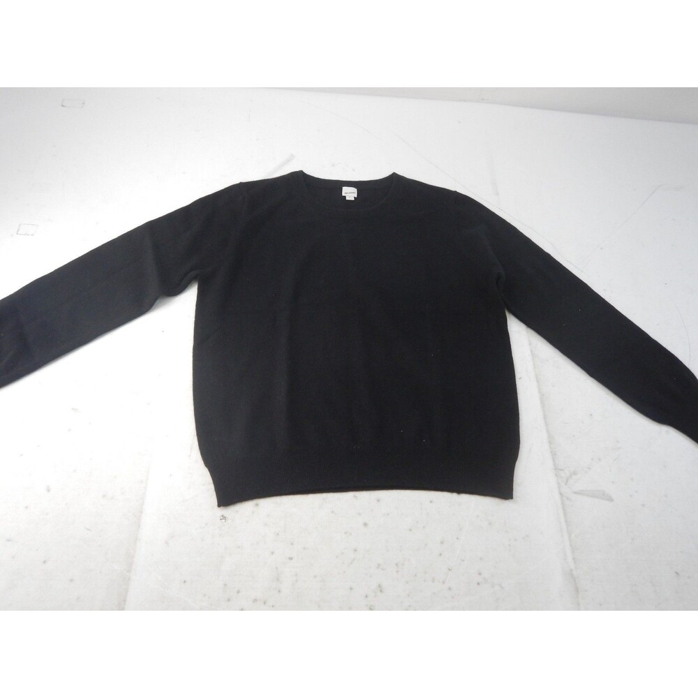 State Cashmere Womens Cashmere Essential Crewneck Sweater, Black, XL